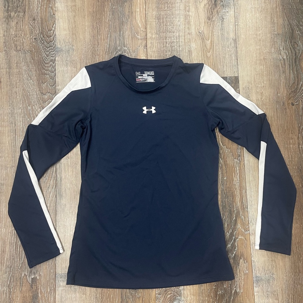 Under Armour Navy Long Sleeve Shirt, Boys Medium YMD